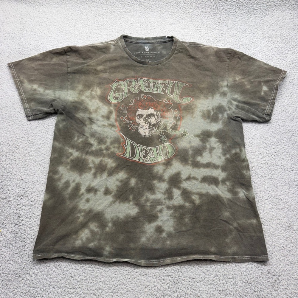 Junk Food Clothing Mens Large Tie Dye Grateful Dead Distressed Graphic T-Shirt